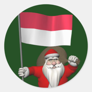 Adesivo Papai Noel com a bandeira de Indonésia