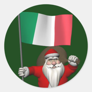 Adesivo Papai Noel com a bandeira de Italia