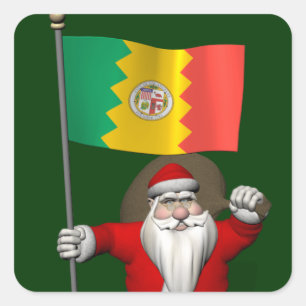 Adesivo Papai Noel com a bandeira de Los Angeles