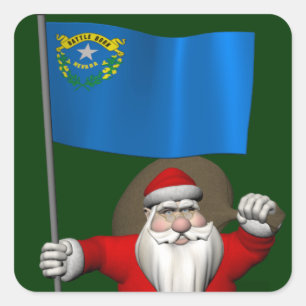 Adesivo Papai Noel com a bandeira de Nevada
