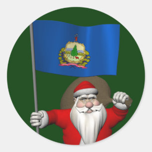 Adesivo Papai Noel com a bandeira de Vermont