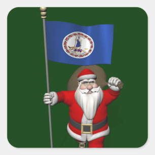 Adesivo Papai Noel Com Alferes Da Virgínia
