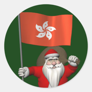 Adesivo Papai Noel Com Alferes De Hong Kong