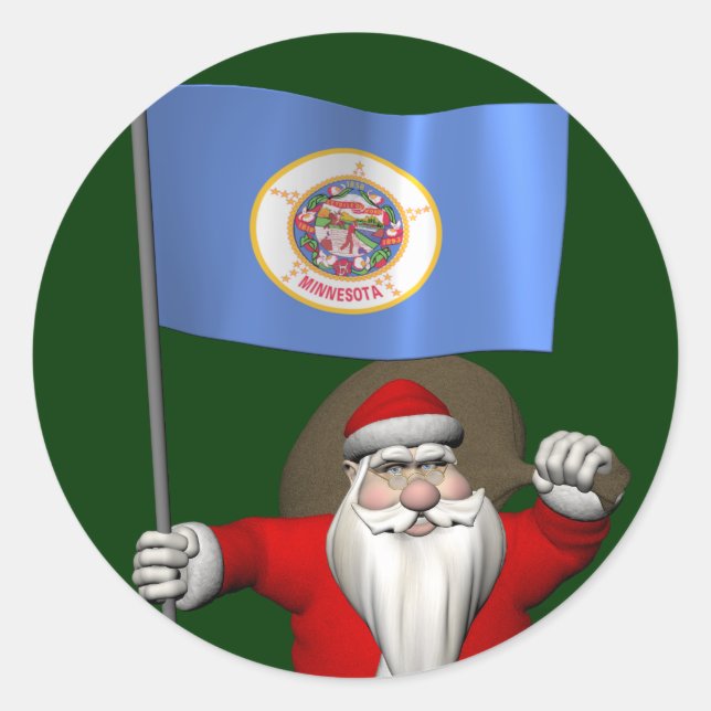 Adesivo Papai Noel Com Alferes De Minnesota (Frente)