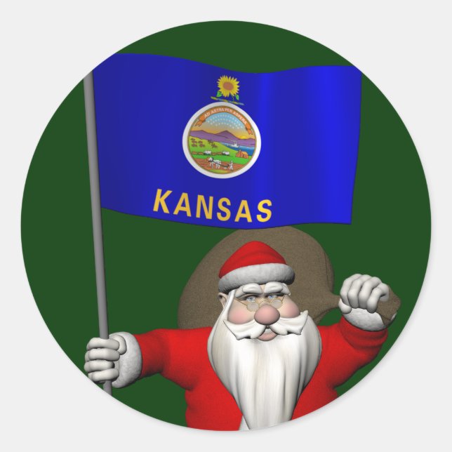 Adesivo Papai Noel Com Alferes Do Kansas (Frente)
