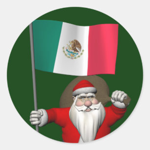 Adesivo Papai Noel Com Estandarte Do México