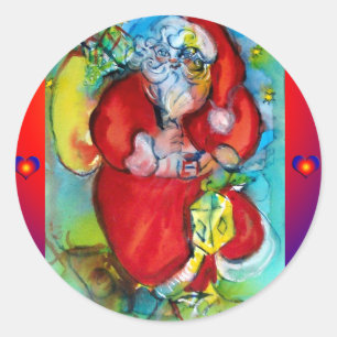 Adesivo Papai Noel com lanterna na noite de Natal