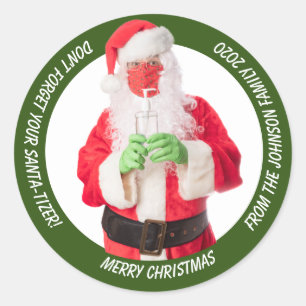 Adesivo Papai Noel com Sanitizer 2020