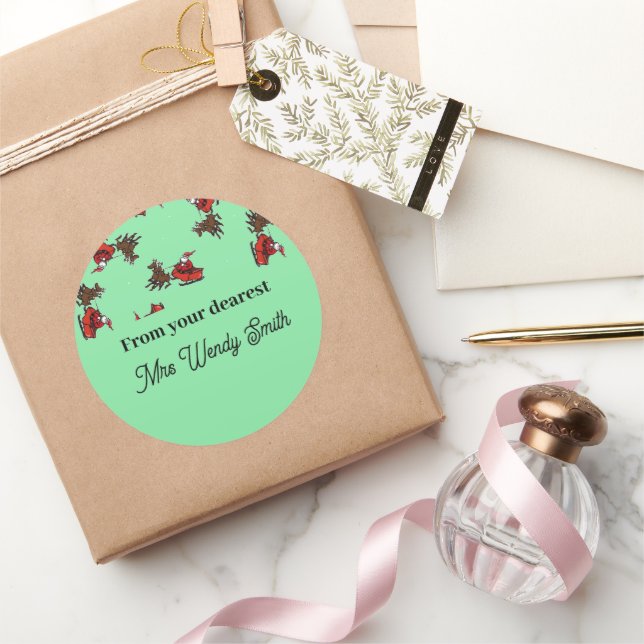 Adesivo Papai Noel com sorriso verde (Presentear)