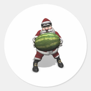 Adesivo Papai Noel com uma imensa melancia