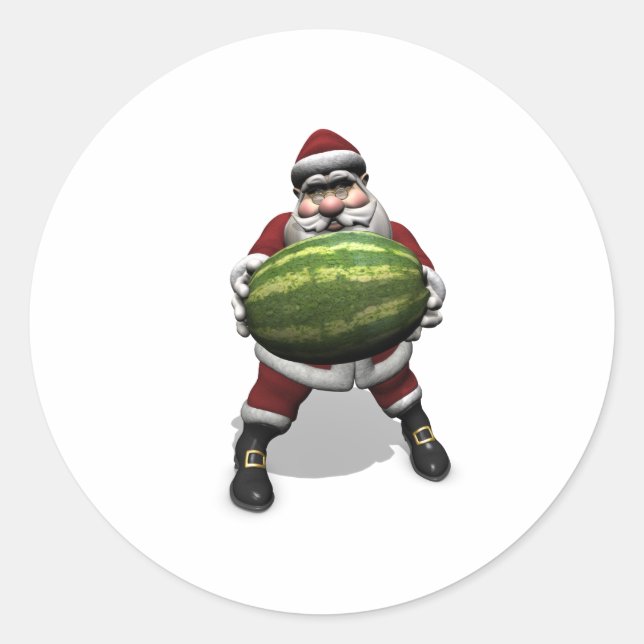 Adesivo Papai Noel com uma imensa melancia (Frente)