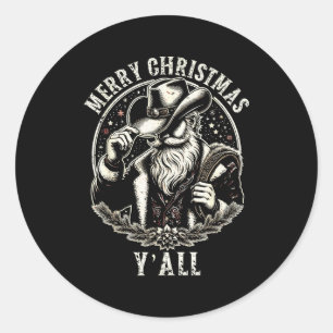 Adesivo Papai Noel Cowboy Feliz Natal pra Você Western C