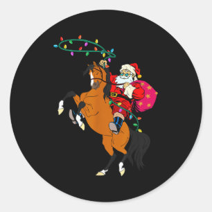 Adesivo Papai Noel Cowboy Montado a Cavalo Natal Cowboy