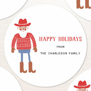 Adesivo Papai Noel Cowboy Natal