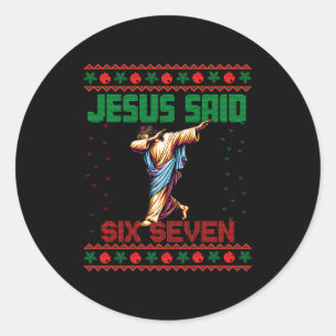 Adesivo Papai Noel Dabbing Diz Seis Sete 67 Meme Suéter de