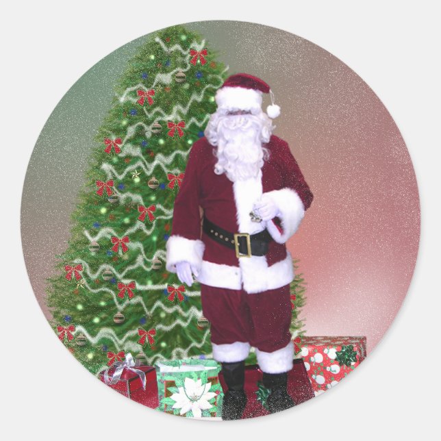 Adesivo Papai noel de árvore de Natal (Frente)