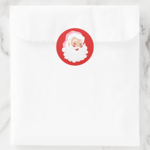 Adesivo Papai Noel de Chapéu Rosa Natal Vintage