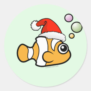 Adesivo Papai noel de Clownfish dos desenhos animados