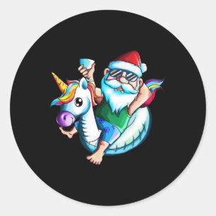 Adesivo Papai Noel de Férias Piscina Natal de Verão