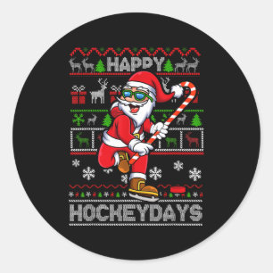 Adesivo Papai Noel de Hóquei no Gelo Feliz Hockeydays Nata