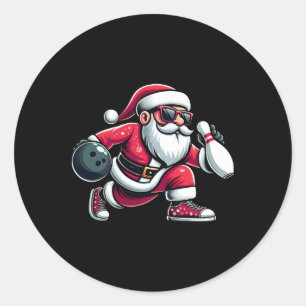 Adesivo Papai Noel De Natal Joga Uma Boliche Engraçada Boy