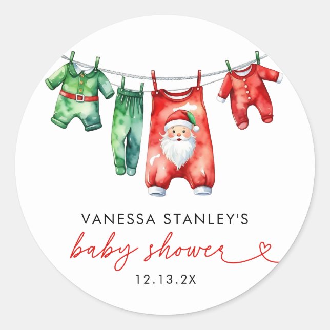 Adesivo Papai noel de Natal Red Holly Modern (Frente)