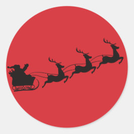Adesivo Papai Noel de Natal Vermelho e Sleigh