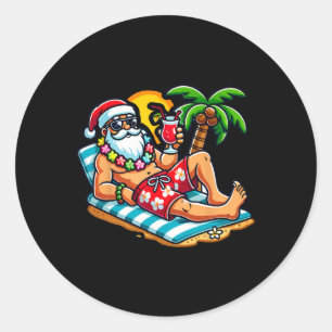 Adesivo Papai Noel de sunga Natal em julho na praia