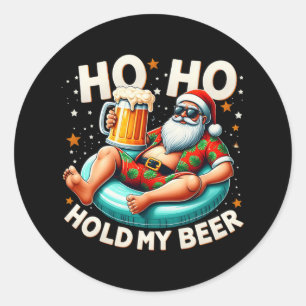 Adesivo Papai Noel de Verão Segura Minha Cerveja de Natal