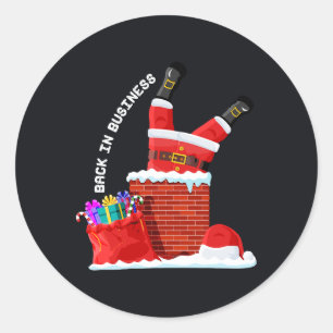 Adesivo Papai Noel de Volta aos Negócios — Chaminé de Nata