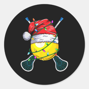 Adesivo Papai noel desportiva - Jogador de Lacrosse de Nat