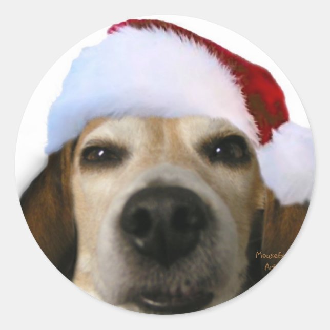 Adesivo Papai noel do beagle (Frente)