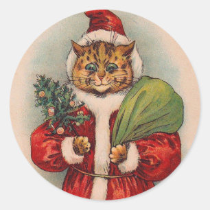 Adesivo Papai noel do gato por Louis Wain