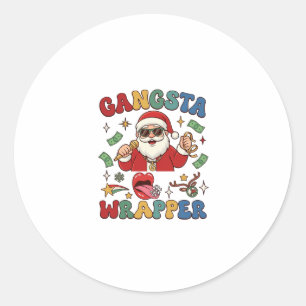 Adesivo Papai Noel do Natal Wrapper Gangsta Microfone Dinh