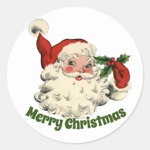 Adesivo Papai noel do vintage com azevinho