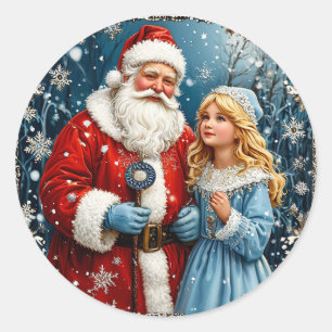 Adesivo Papai Noel e a Donzela da Neve em um País das Mara