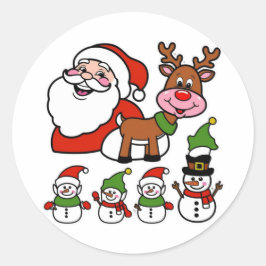 Adesivo Papai Noel e bonitinhos nevões