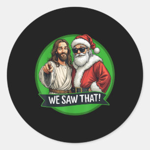 Adesivo Papai Noel E Jesus Cristo Eu Vi Aquele Chri Engraç