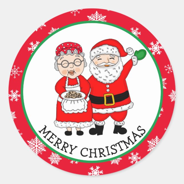 Adesivo Papai Noel e Mamãe Noel, Natal (Frente)
