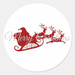 Adesivo Papai Noel e renas de Natal vintage retrô