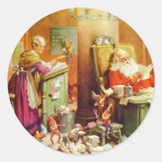 Adesivo Papai Noel e Sra. Claus no Polo Norte