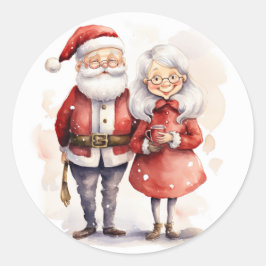 Adesivo Papai Noel e Sra. Claus Vinheiros de Natal