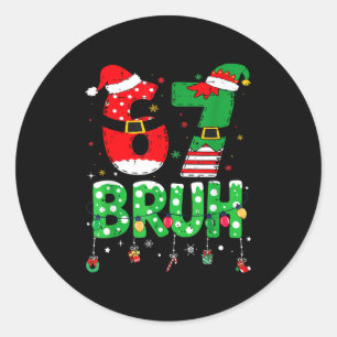 Adesivo Papai Noel Elfo Engraçado 67 Bruh Meme de Natal Se