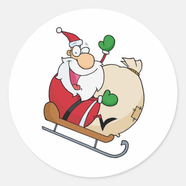 Adesivo Papai Noel em Sleigh (Frente)