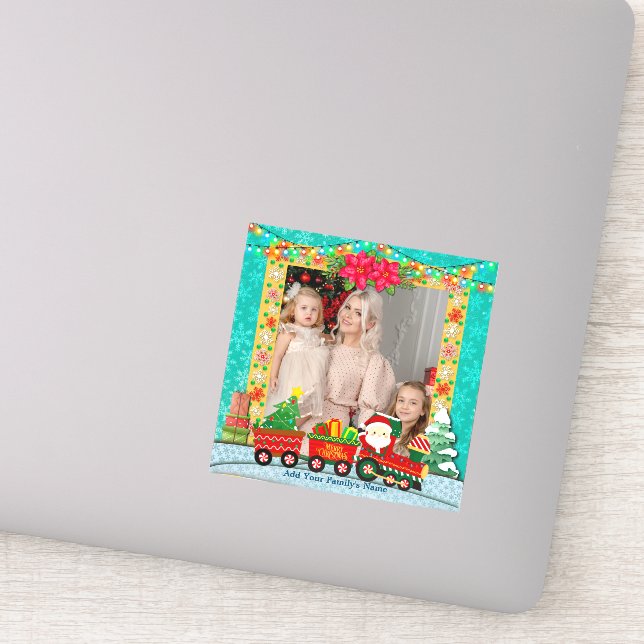 Adesivo Papai Noel em Trem, Natal e Foto de Férias (Detalhe)