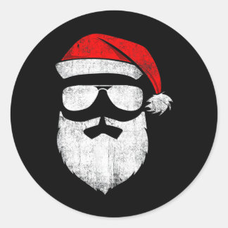 Adesivo Papai Noel Encara Óculos De Sol Com Barba De Chapé