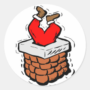 Adesivo Papai Noel Enfiou Chimney