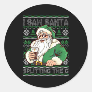 Adesivo Papai Noel engraçado bebendo cerveja dividindo G a