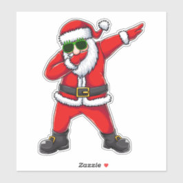 Adesivo Papai Noel engraçado com Dabbing Óculos de Sol Nat