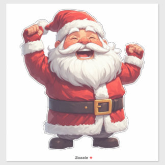 Adesivo Papai Noel engraçado design de Natal presente de t